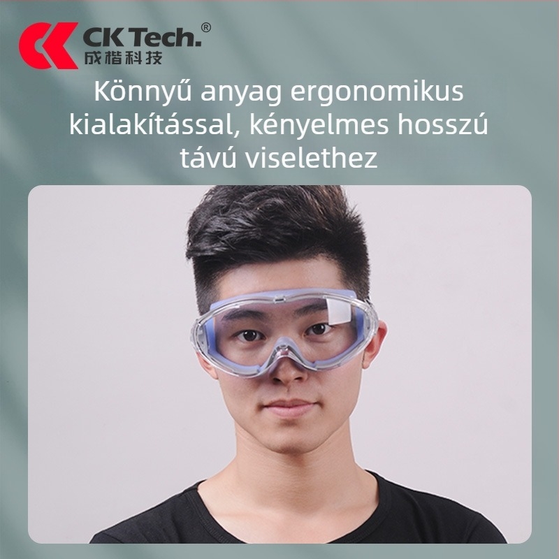 Chengkai Technology védőszemüveg tiszta helyiségek, élelmiszeripari üzemek és laboratóriumok számára, szilikon pánt, polikarbonát lencsék, csepp- és páramentesítés