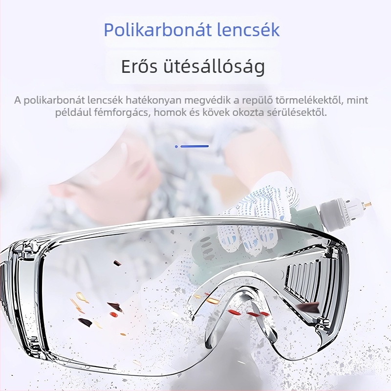 Szabadban használható védő szemüveg kerékpározáshoz – szél-, por- és fröccsálló, anti-fog bevonattal