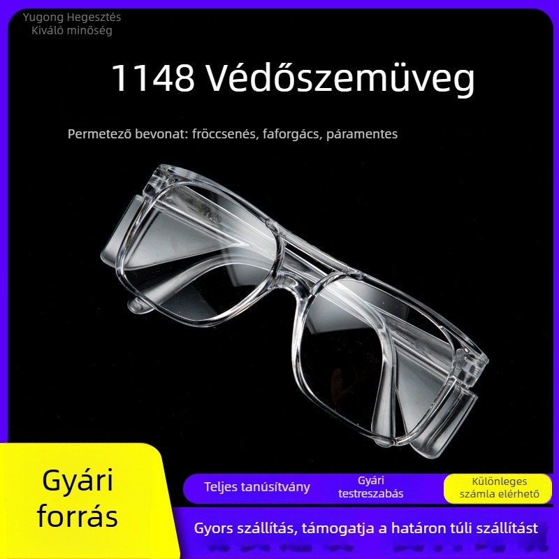 Védőszemüveg modell 1148 – anti-cseppálló, ütésálló, páramentes, védelem a rovarok és pollenek ellen, átlátszó