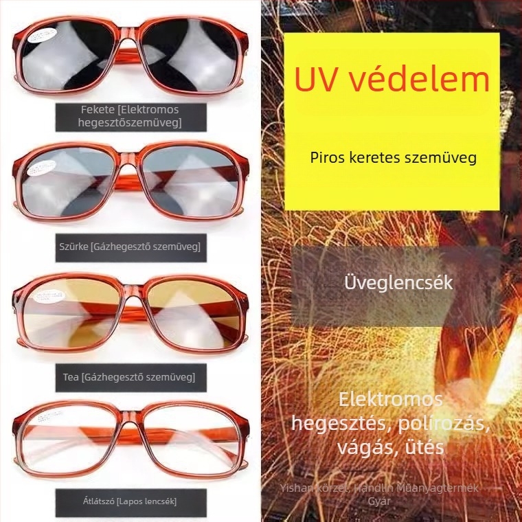 Hegesztő szemüveg UV-védeléssel, fröccsenés elleni és tükröződésmentes