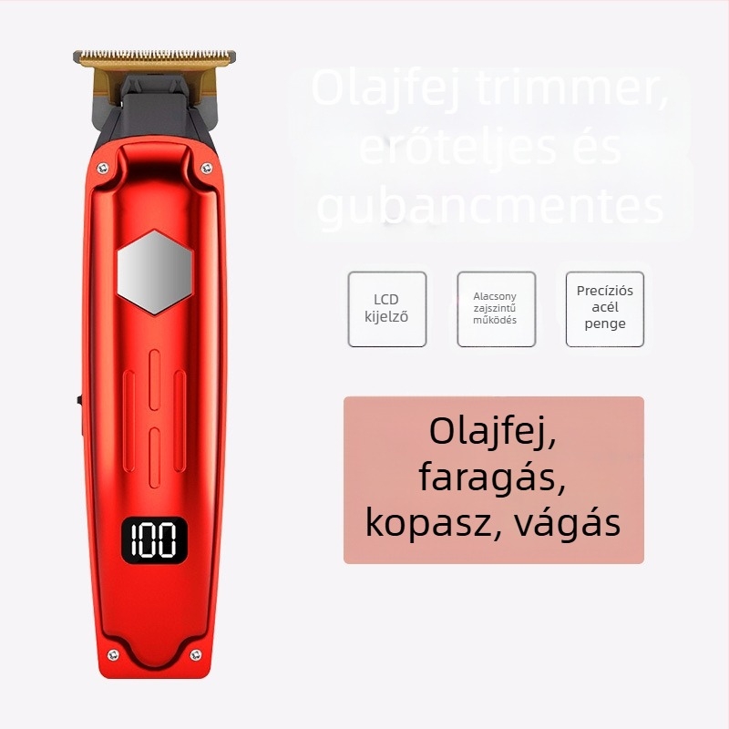 Akkumulátoros elektromos hajvágó digitális kijelzővel, otthoni használatra és ápolásra háziállatok