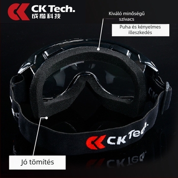 Motorkerékpár védőszemüveg, páramentesítő, szél- és homokálló, fröccsenés elleni védelem