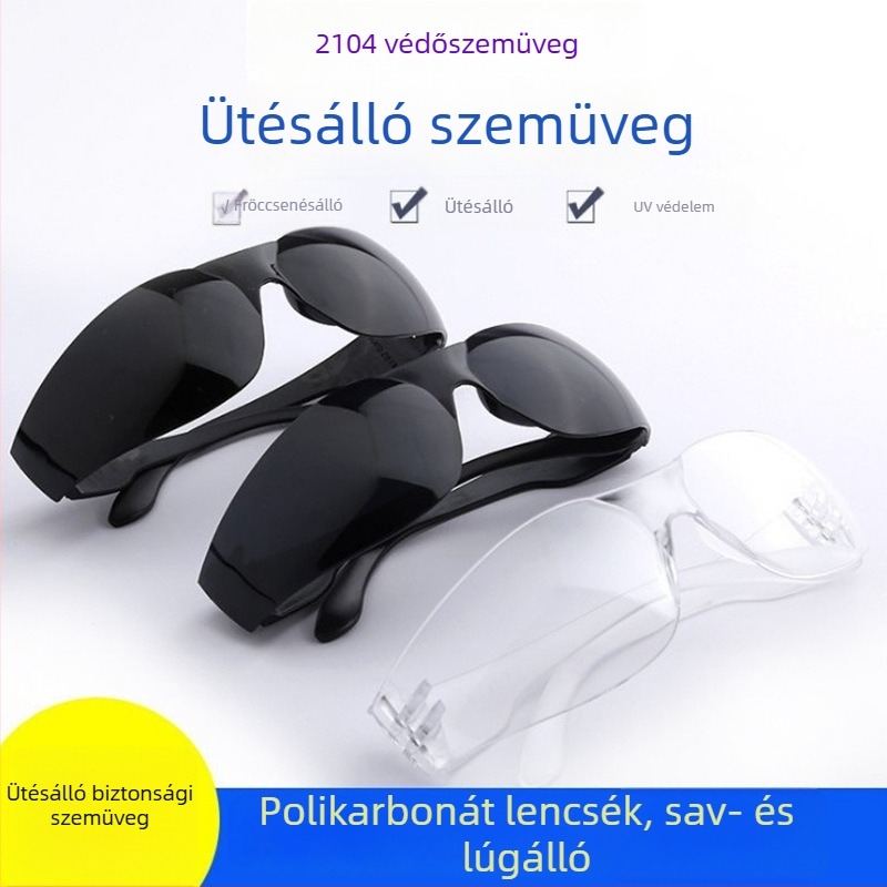 2104 védő szemüveg hegesztéshez, argon-ív és gázhegesztéshez, por- és fröccsenés elleni védelem