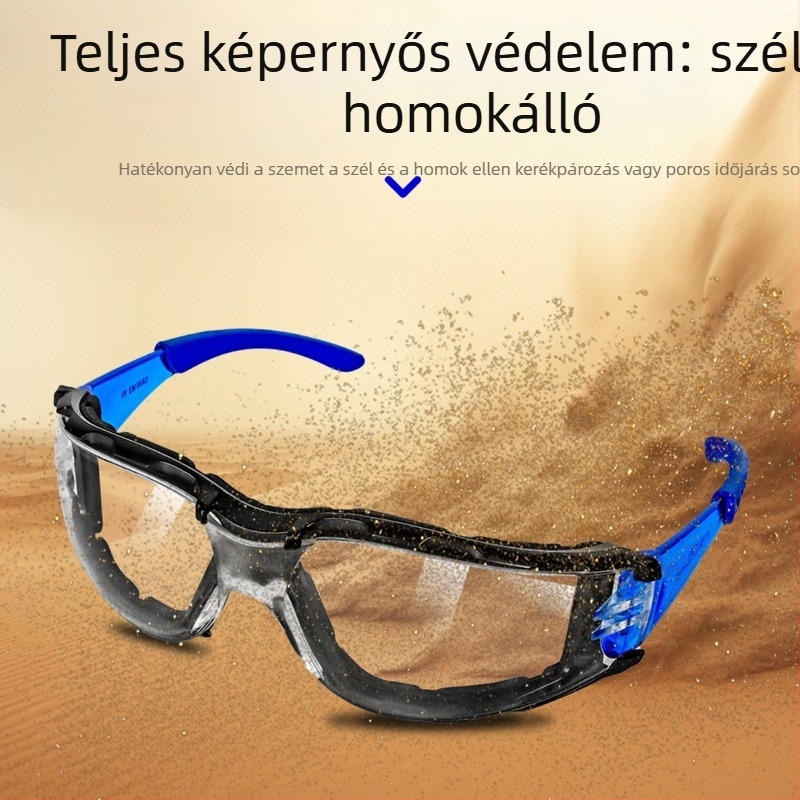 Védő szemüveg antifog funkcióval, csepp- és por elleni védelemmel, átlátszó, diákok számára kerékpározáshoz