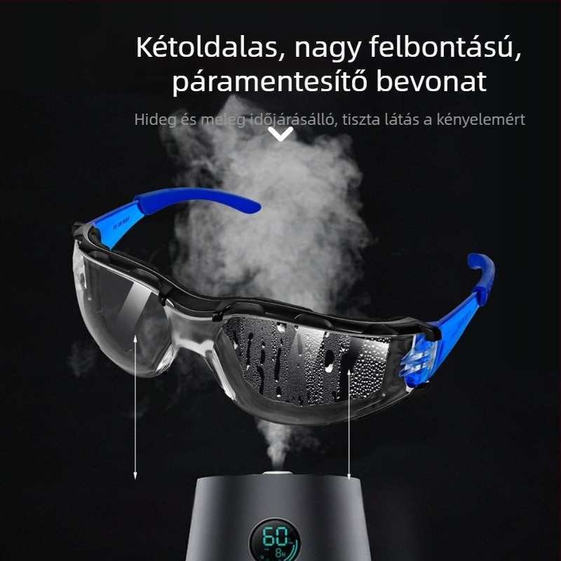 Védő szemüveg antifog funkcióval, csepp- és por elleni védelemmel, átlátszó, diákok számára kerékpározáshoz