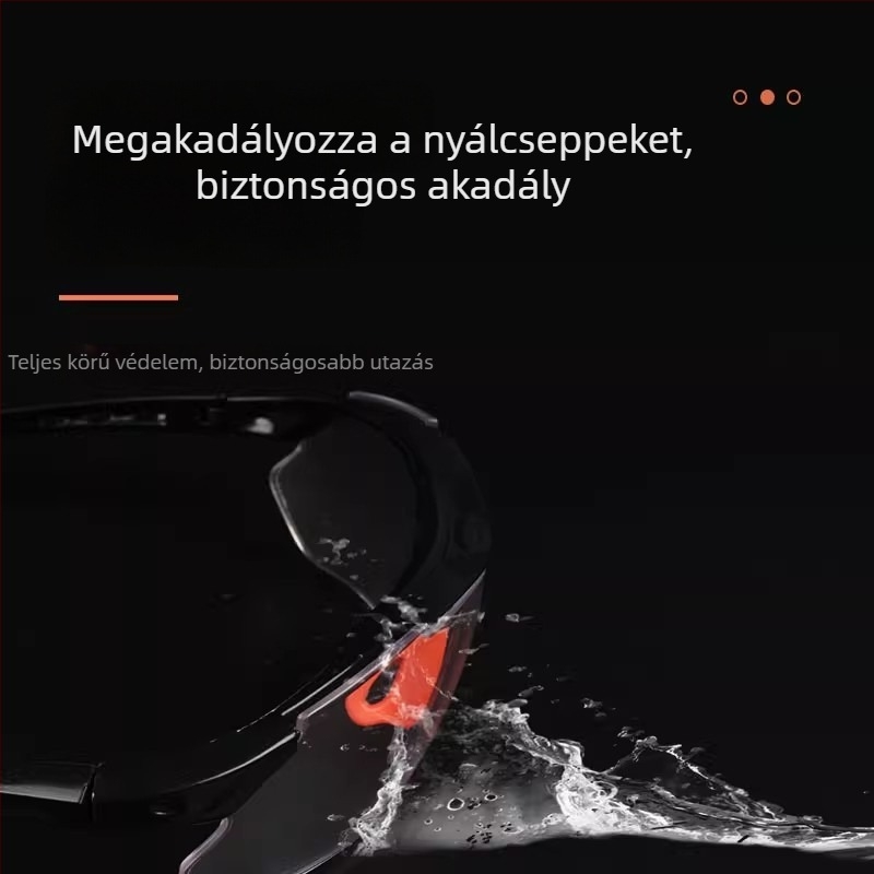 Védő szemüveg kerékpározáshoz és munkához — cseppálló, szél- és porálló, ütésálló, átlátszó HD lencsék vágáshoz és polírozáshoz