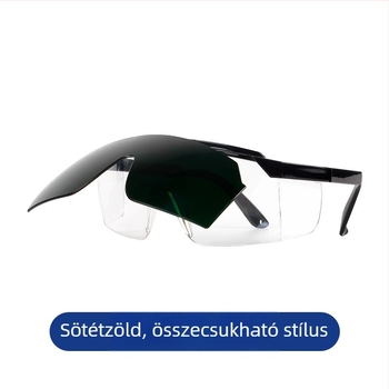 Kék szegélyű hegesztő szemüveg UV-védelmet nyújt, sík lencsékkel, TIG-hegesztéshez, fröccsenés elleni védelem