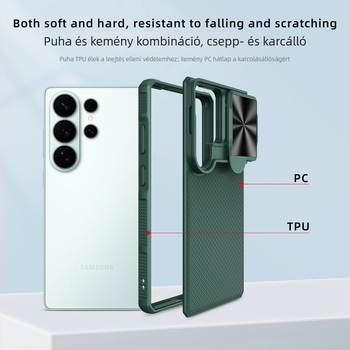 Samsung Galaxy S26 Ultra PC+TPU védőtok Négyzethálós mintával és beépített kihajtható állvánnyal