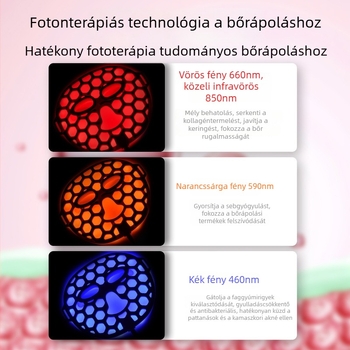 Otthoni fotonikus bőrápoló készülék piros és kék LED fénnyel, arcmaszk LED-terápiához