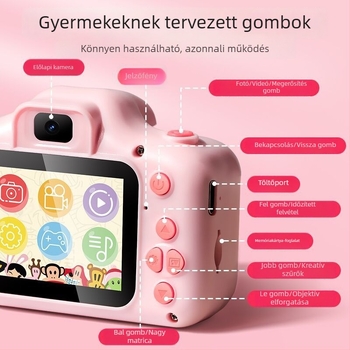 Paul Frank Gyerekeknek szóló kamera – Nagy Szájú Majom, fényképezésre és videózásra, lányoknak játék