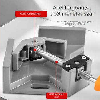 90°-os derékszögű rögzítő hegesztéshez és asztalos munkához, alumínium eszköz