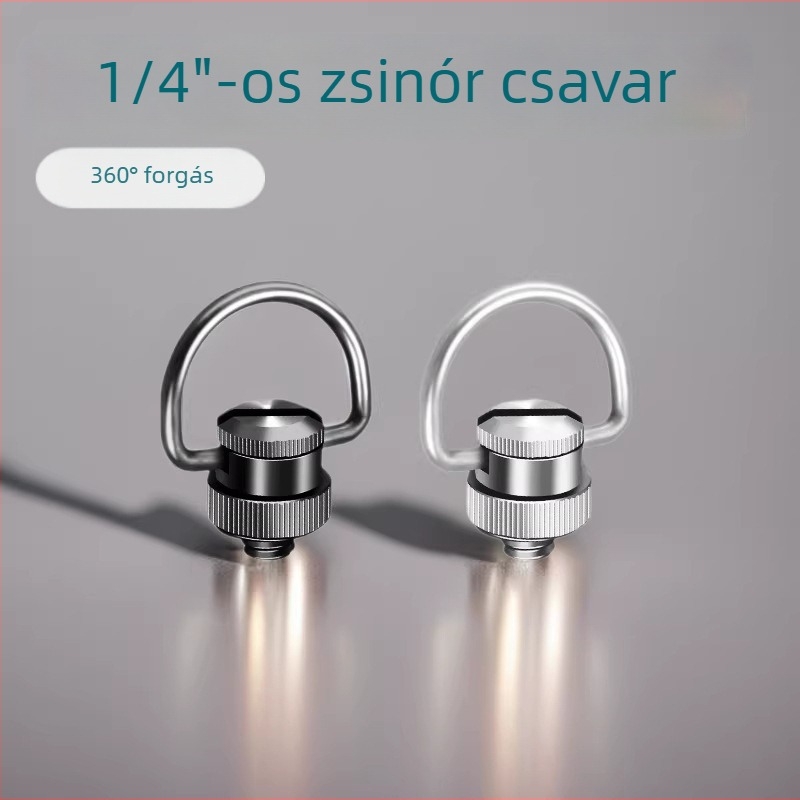 Rozsdamentes acél 1/4-es csavaros kamera nyakpánt, fix vállpánt és gyors kioldású csuklópánt DSLR és tükör nélküli kamerákhoz
