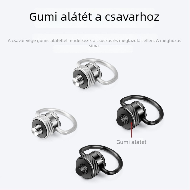 Rozsdamentes acél 1/4-es csavaros kamera nyakpánt, fix vállpánt és gyors kioldású csuklópánt DSLR és tükör nélküli kamerákhoz