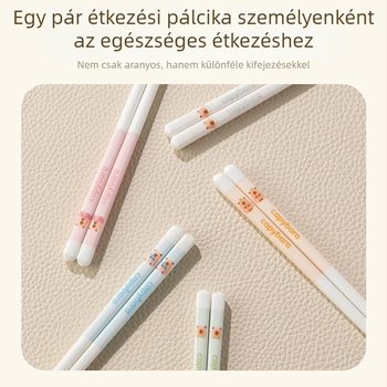 Melamin evőpálcikák otthoni használatra, magas hőmérséklet-állóság, aranyos, prémium kialakítás, antibakteriális és penészmentes, személyes használatra