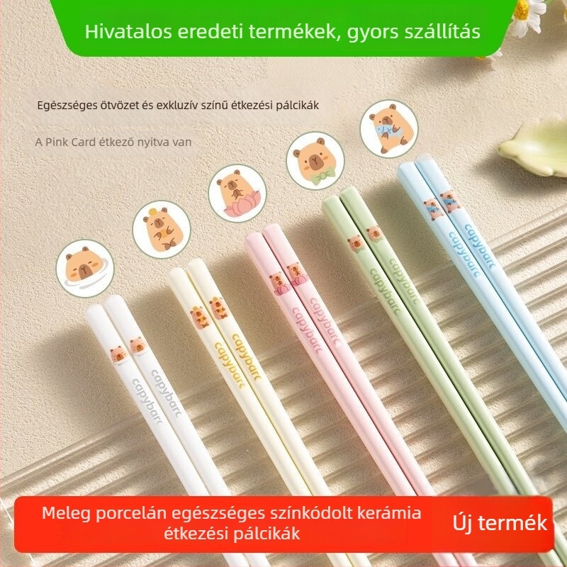 Melamin evőpálcikák otthoni használatra, magas hőmérséklet-állóság, aranyos, prémium kialakítás, antibakteriális és penészmentes, személyes használatra