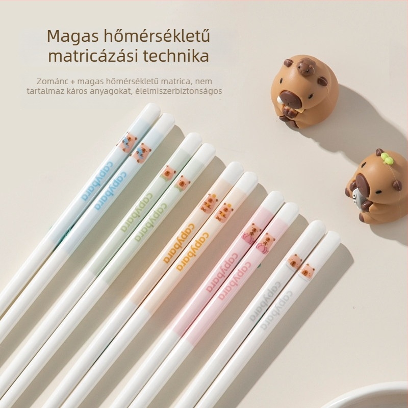 Melamin evőpálcikák otthoni használatra, magas hőmérséklet-állóság, aranyos, prémium kialakítás, antibakteriális és penészmentes, személyes használatra