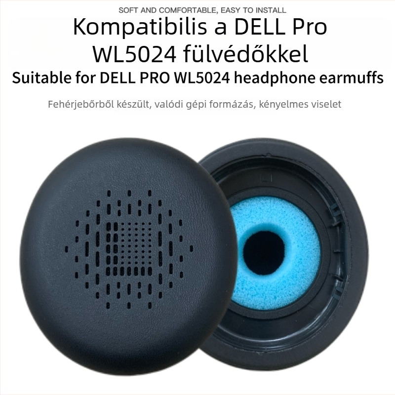 Dell Pro WL5024 vezeték nélküli Bluetooth zajcsökkentő fülhallgatóhoz bőrtok és habos belső