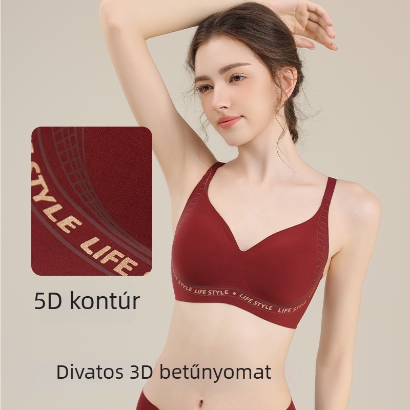Sima varrat nélküli melltartó betűs mintával, kosárkák méhsejt formájúak, lélegző, puha tartás, drót nélküli