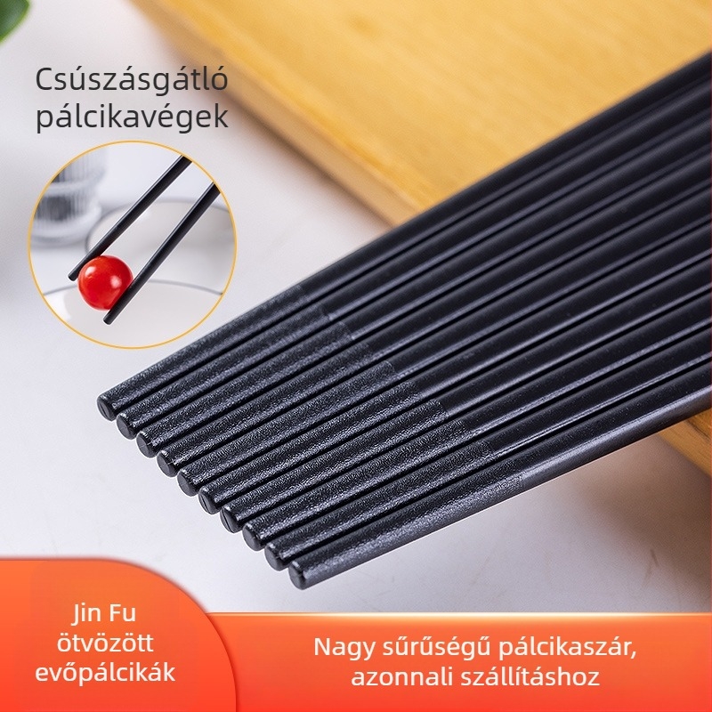 Maiden Family ötvözet evőpálcikák, dobozban 10 pár, csúszásmentes, szállodai és otthoni használatra