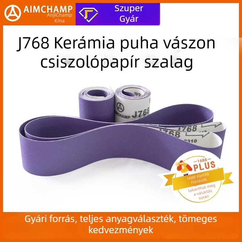 Személyre szabott rozsdamentes acél csiszoló szalag kerámia, cirkónium‑korund és szilícium‑karbid abrazívokkal