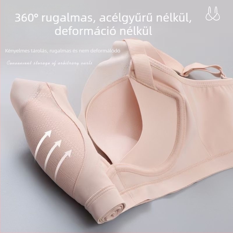 Kényelmes kismellű melltartó, varrásmentes, oldalsó gyűjtéssel, merevítő nélküli, közepes kosárméret, csipkés, állítható emelés