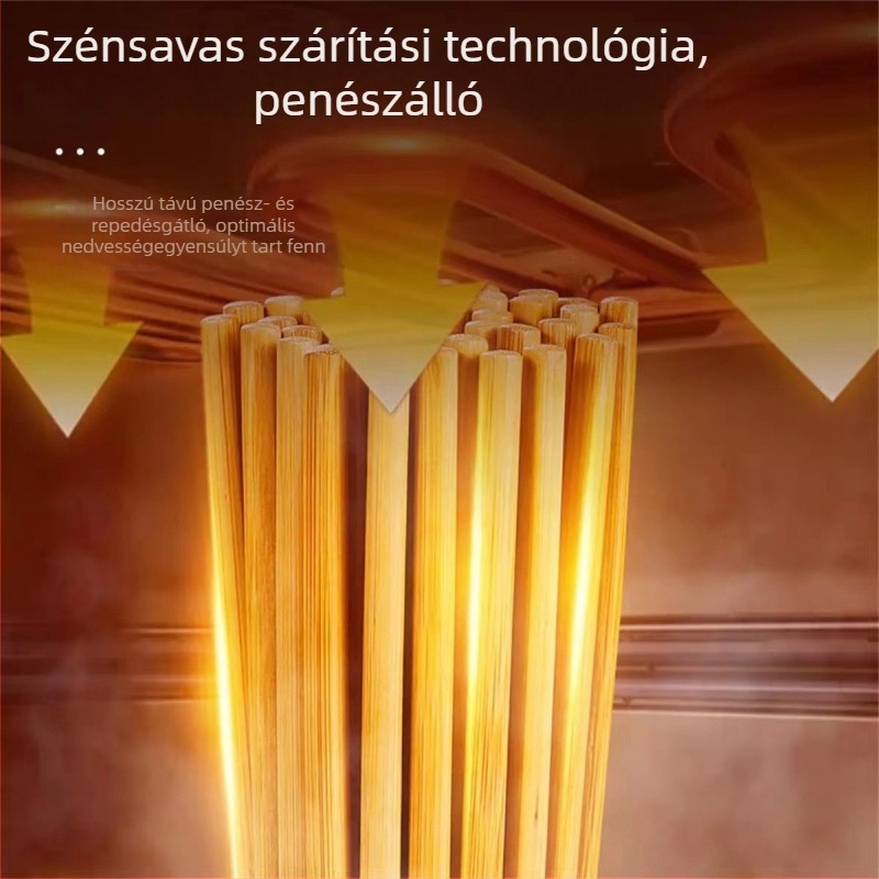 Természetes bambusz evőpálcikák, karbonizált, viaszmentes, penészálló, magas hőmérsékletnek ellenálló – prémium konyhai eszköz