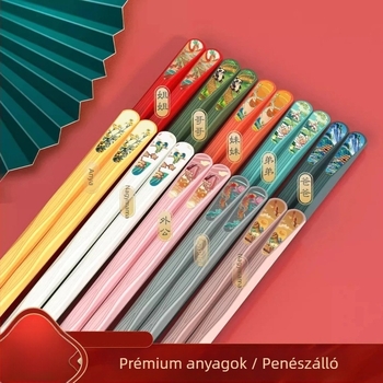 2026-os új kínai stílusú otthoni evőpálcika készlet, magas minőségű egyedi evőpálcikák minden családtag számára, ötvözetes családi készlet