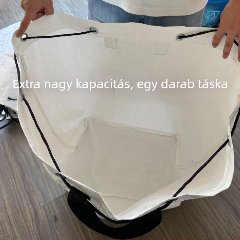 Tartós szövött tárolótáska húzózsinóros lezárással, költöztetéshez és csomagoláshoz