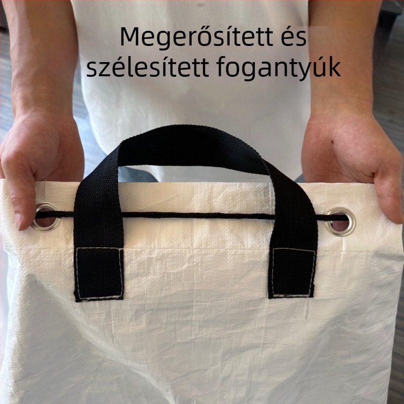 Tartós szövött tárolótáska húzózsinóros lezárással, költöztetéshez és csomagoláshoz