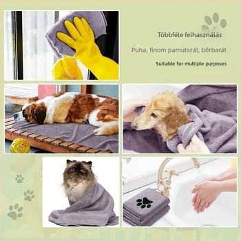 Mikroszálas fürdető törölköző háziállatoknak, gyorsan száradó, rendkívül nedvszívó, extra vastag, nagy méret, macskák és kutyák számára