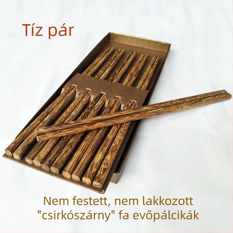Csirkeszárnyfa evőpálcikák, 10 pár, lakkozás nélkül és festék nélkül