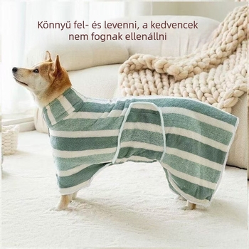 Gyorsan száradó kutya fürdőköntös, nedvszívó viselhető törölköző kapucnival, nagytestű kutyáknak