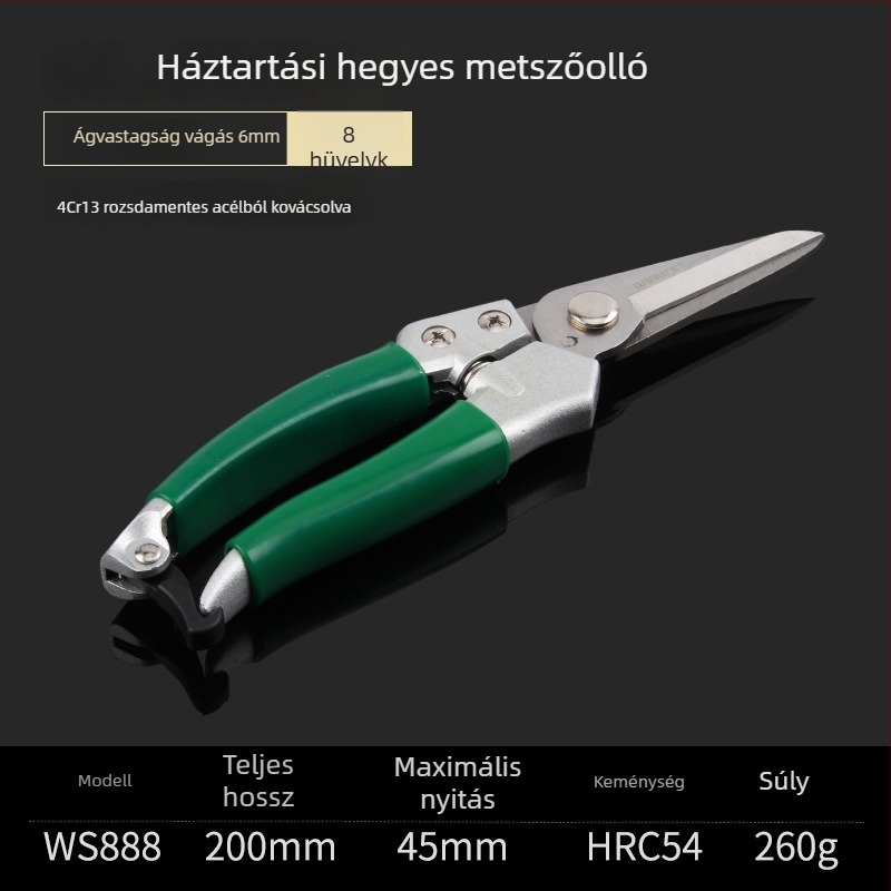 Power Lion Ezüst fogantyújú kerti metszőolló gyümölcsfákhoz és virágokhoz, kerti szerszámok