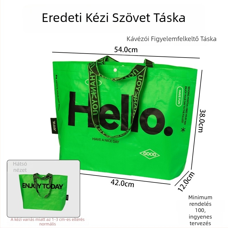 Szőtt bevásárlótáska, újrahasználható, összehajtható, vízálló, nagy kapacitású, kígyóbőr mintázat