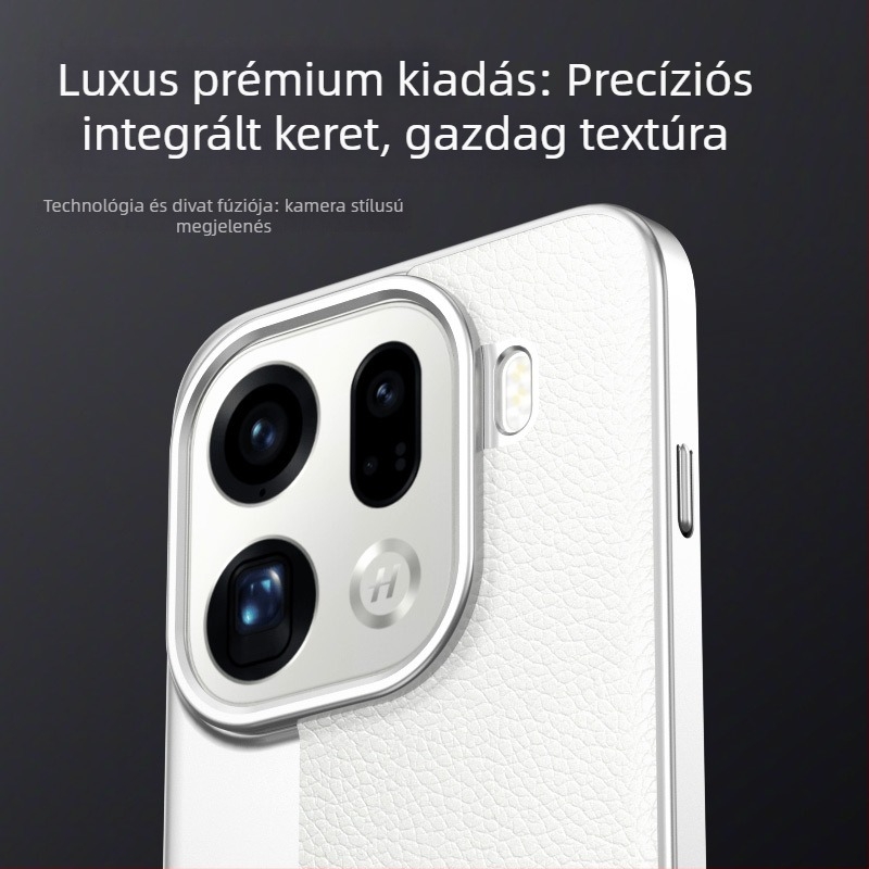 Oppo Find X9 Pro tok Lychee bőr textúrával és X300 védőtok