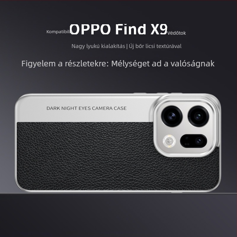 Oppo Find X9 Pro tok Lychee bőr textúrával és X300 védőtok