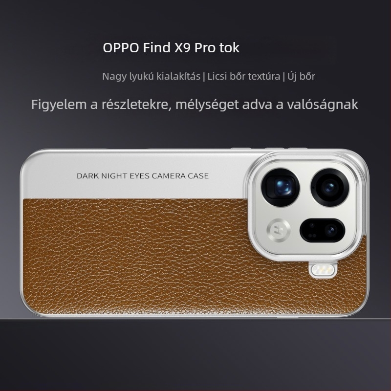 Oppo Find X9 Pro tok Lychee bőr textúrával és X300 védőtok