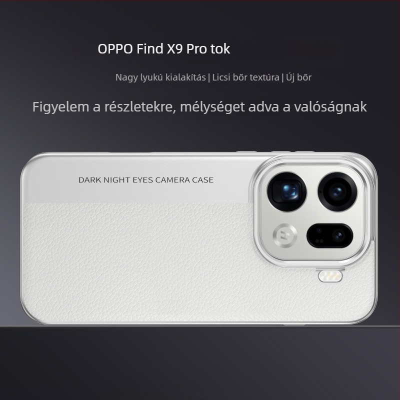 Oppo Find X9 Pro tok Lychee bőr textúrával és X300 védőtok