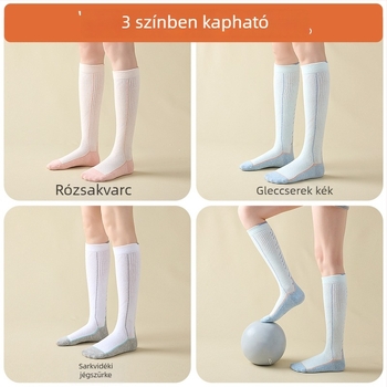 Gyerekeknek térdmagasú sportzokni tavasz-őszre, uniszex, közepes vastagságú, kompressziós futáshoz és kerékpározáshoz