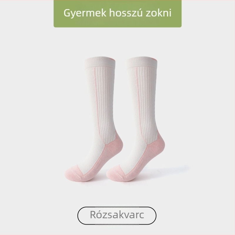 Gyerekeknek térdmagasú sportzokni tavasz-őszre, uniszex, közepes vastagságú, kompressziós futáshoz és kerékpározáshoz