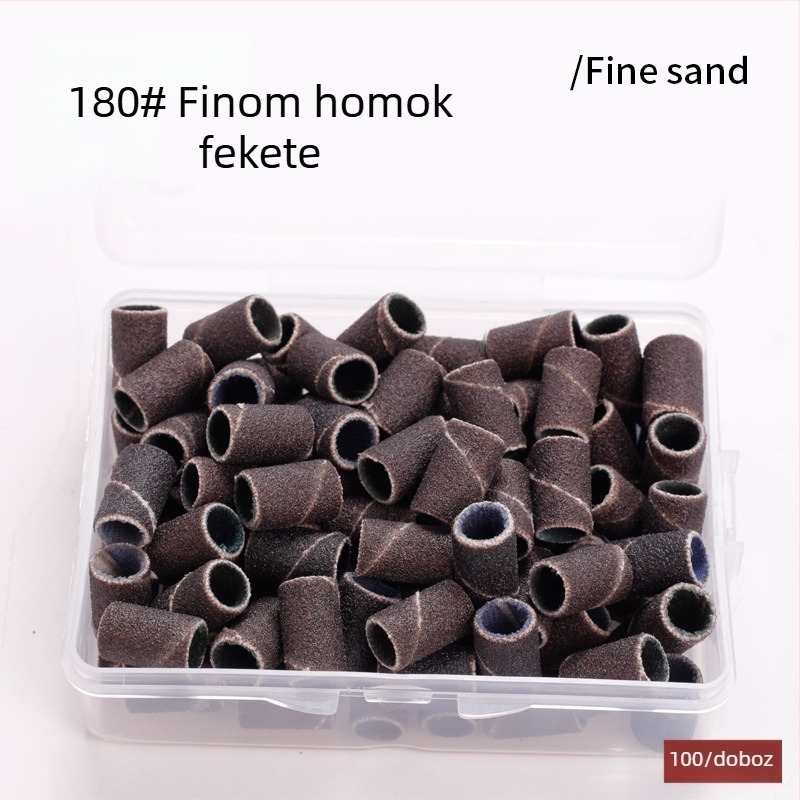 Körömszépítő csiszoló gyűrűk, fekete-fehér mintázat, 100 darab/csomag, raktáron