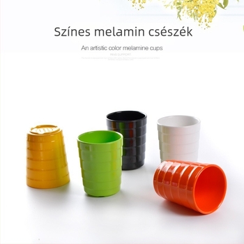 Színes melamin pohár italokhoz, porcelánhatású, szállodai büfék és kereskedelmi éttermek számára, szabálytalan forma, egyszínű, átmérő 13–13,9 cm