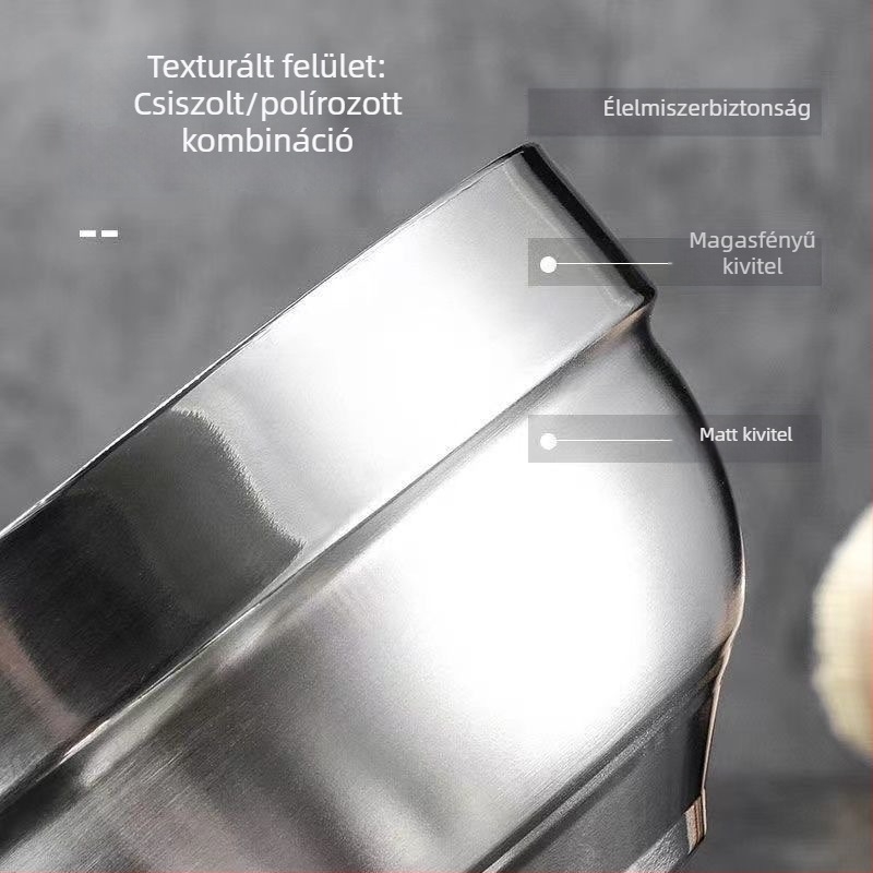 Rozsdamentes acélból készült, vastagított, duplafalú, szigetelt tál gyerekeknek, iskolai menzára és otthoni használatra; leves, tészta és rizs tál – ajándék