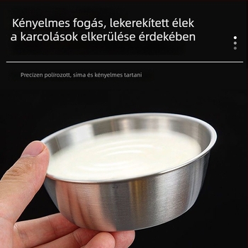 Koreai stílusú arany színű rozsdamentes acélból készült kézben tartható kis tál — nassolnivalókhoz és hot pot mártásokhoz, japán konyhához
