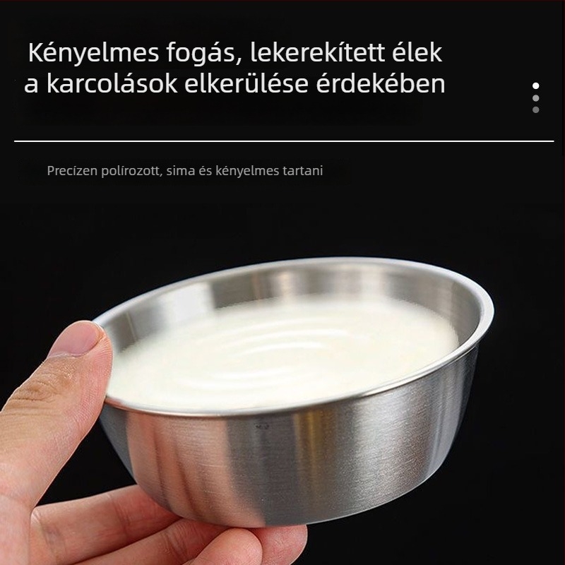 Koreai stílusú arany színű rozsdamentes acélból készült kézben tartható kis tál — nassolnivalókhoz és hot pot mártásokhoz, japán konyhához