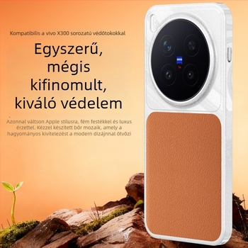 Vivo X300Pro TPU tok bőr textúrával, ütésálló védelem, minimalist stílus, uniszex
