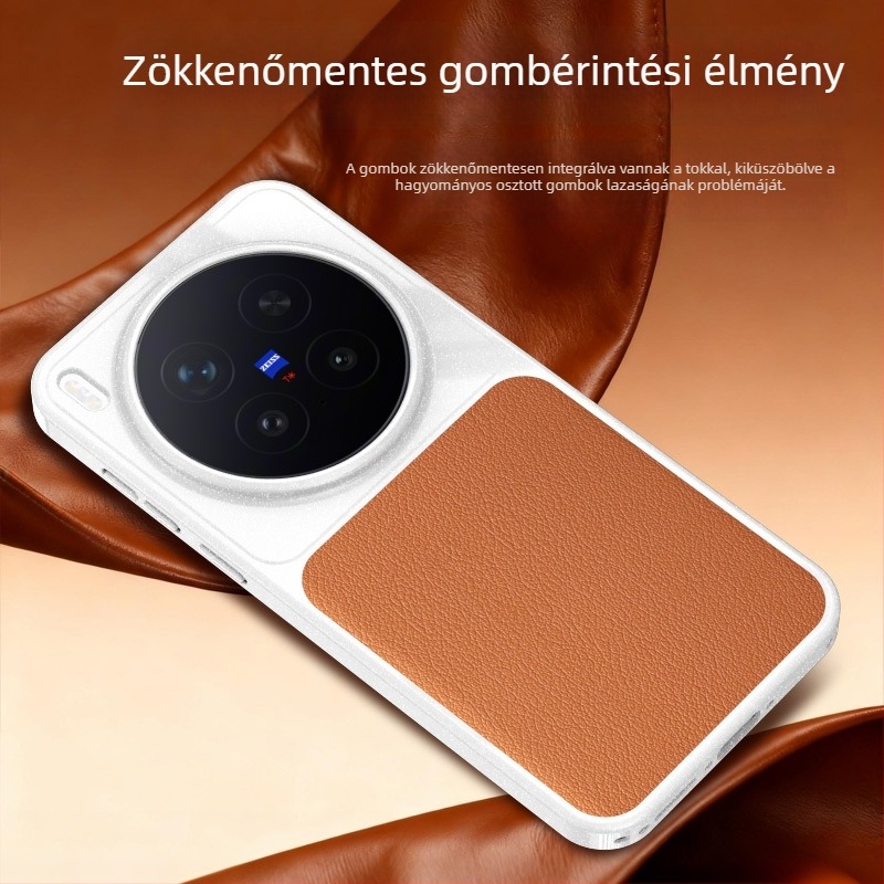 Vivo X300Pro TPU tok bőr textúrával, ütésálló védelem, minimalist stílus, uniszex