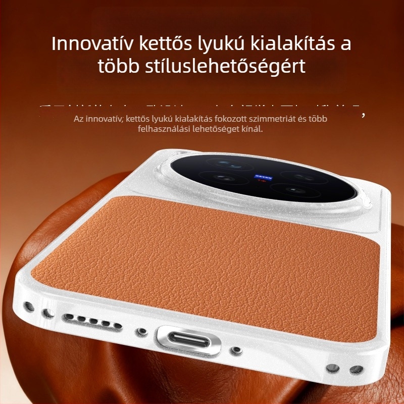 Vivo X300Pro TPU tok bőr textúrával, ütésálló védelem, minimalist stílus, uniszex