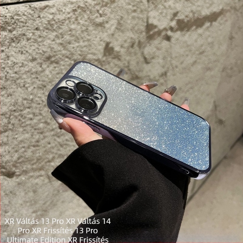 Ultra vékony gradient glitteres tok iPhone XR-hez