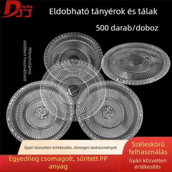 Egyszer használatos piros kör alakú tányérok esküvőkre, bankettekre, rendezvényekre, piknikre és otthoni használatra